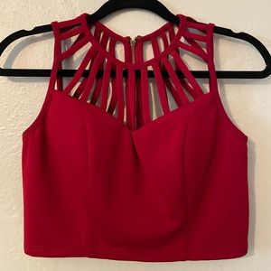 Red crop top